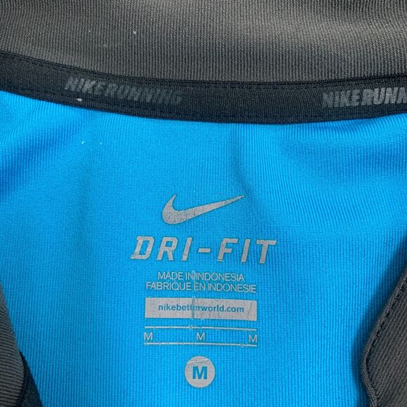 Nike Running Jacket Womens M Medium Gray Blue Full Zip Mock Neck Hooded Dri Fit - Picture 10 of 14